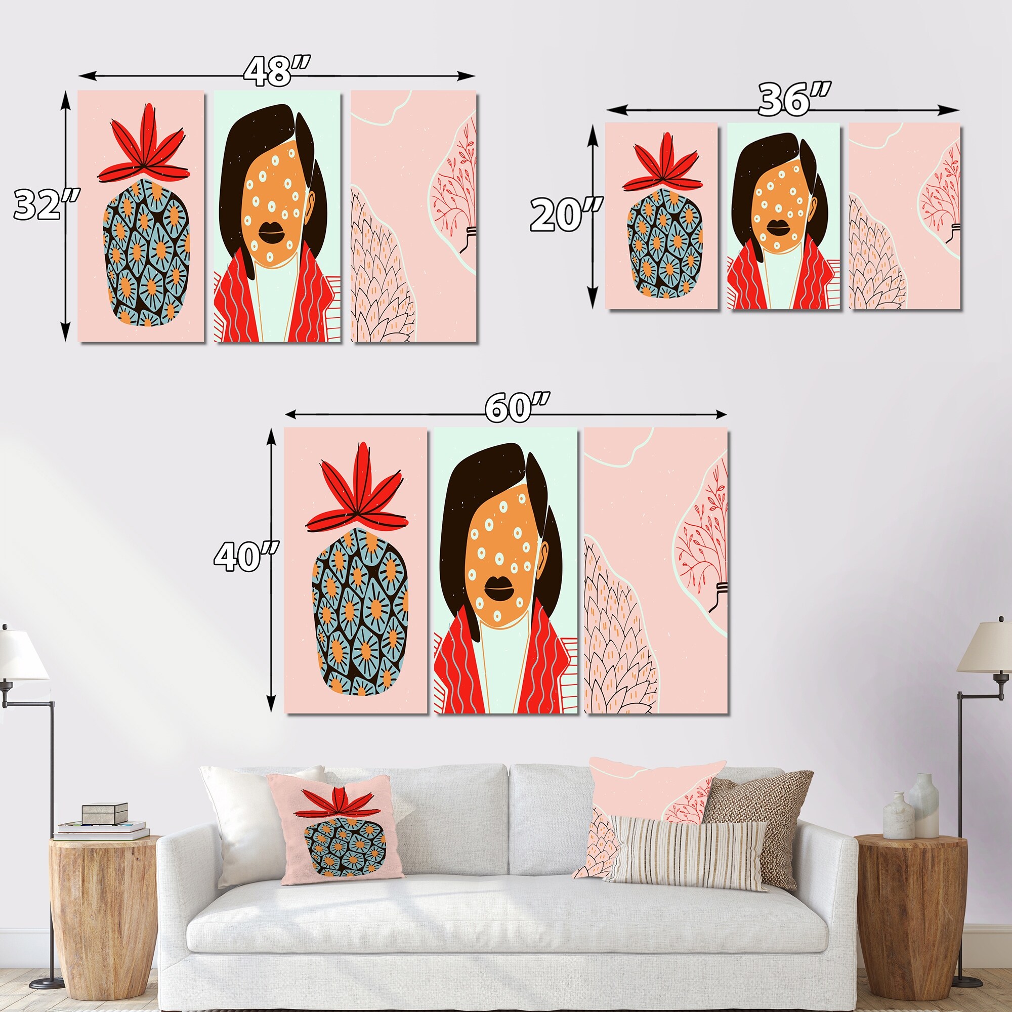 Designart Minimalist Fashion Abstract I - Contemporary Modern Art Print for Stylish Home Decor-image