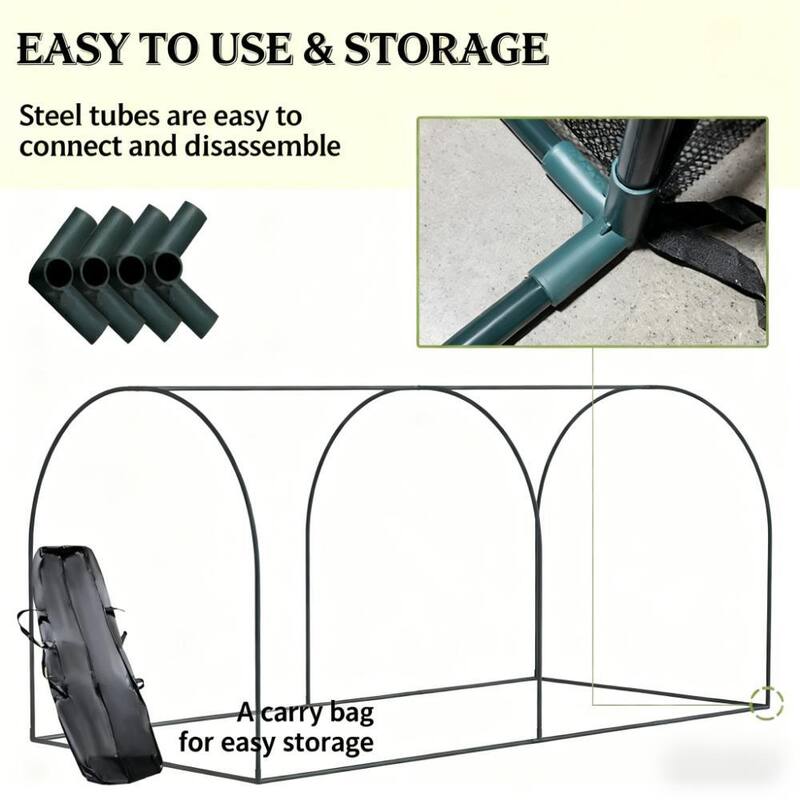 GDFStudio - Outdoor Garden Crop Protection Tent with Dual Zippered Doors, Mesh Plant Cage with Ground Stakes and Storage Bag