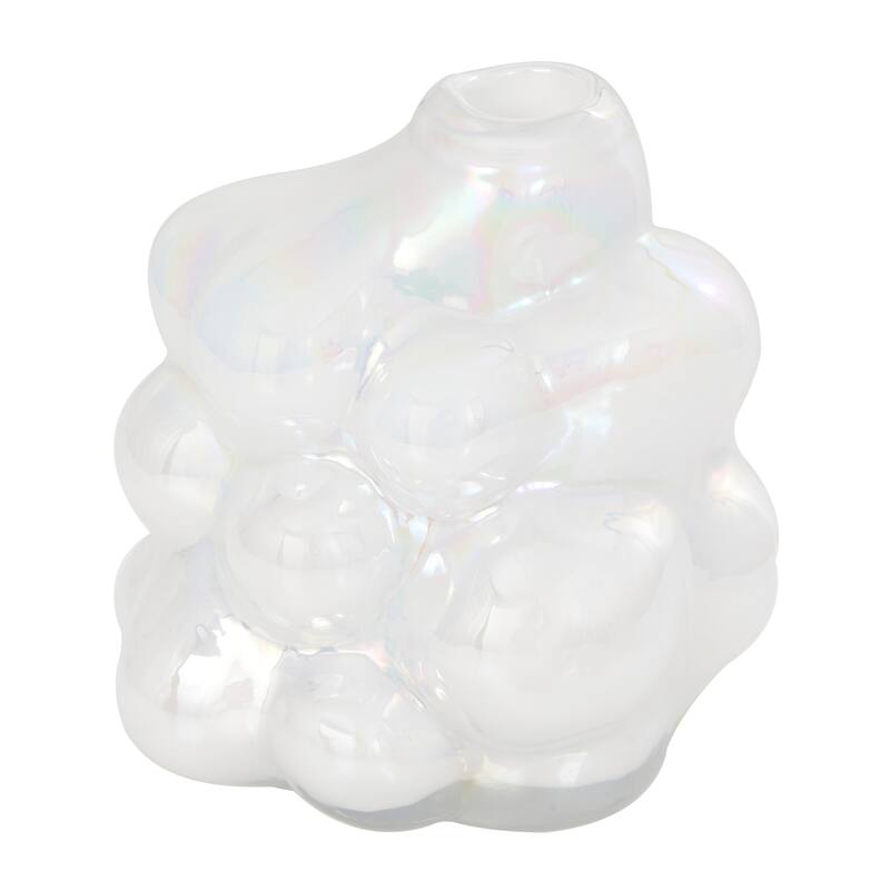 Clear Glass Handmade Abstract Bubble Vase