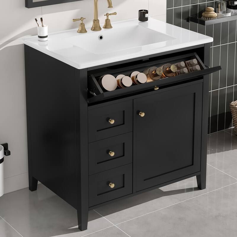 GDFStudio - Oliver Harrington Modern Freestanding Bathroom Vanity with Efficient Storage
