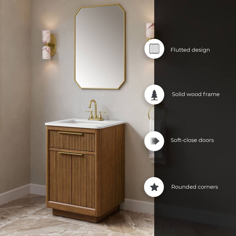 Xander Bathroom Vanity with White Engineered Stone Top