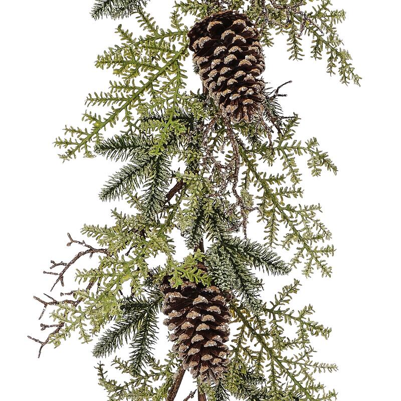 60" Iced Nothwood Evergreen Pinecone Garland