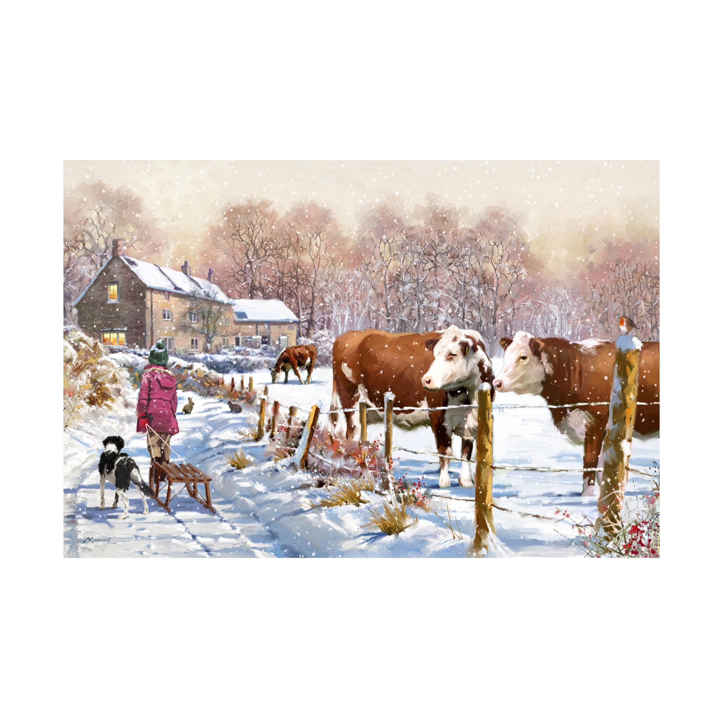 The Macneil Studio 'Christmas Cattle' Canvas Art