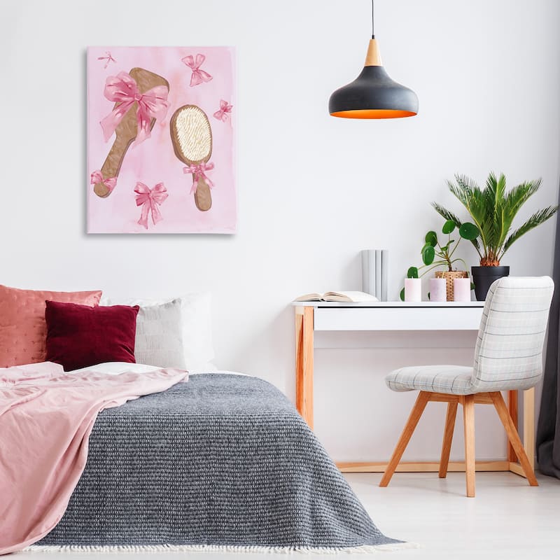 Stupell Lovely Pink Hairbrushes Canvas Wall Art Design By Ziwei Li