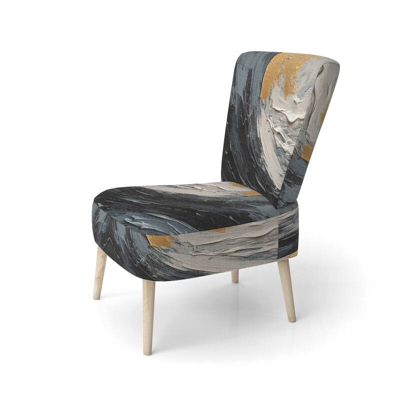 Designart "Gold and Black Vibrant Spirals" Upholstered Abstract Spirals Accent Chair and Modern & Contemporary Arm Chair