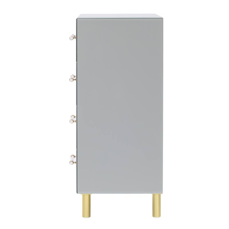 Modern Light Gray 37.3" Tall 4-Drawer Chest