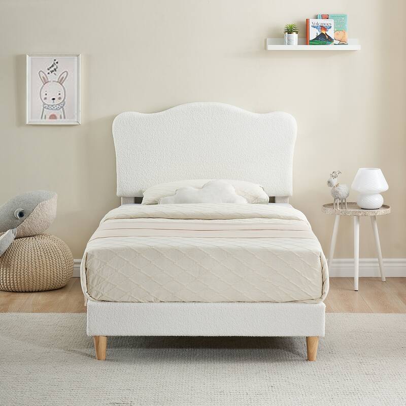 Upholstered Twin Size Platform with Headboard