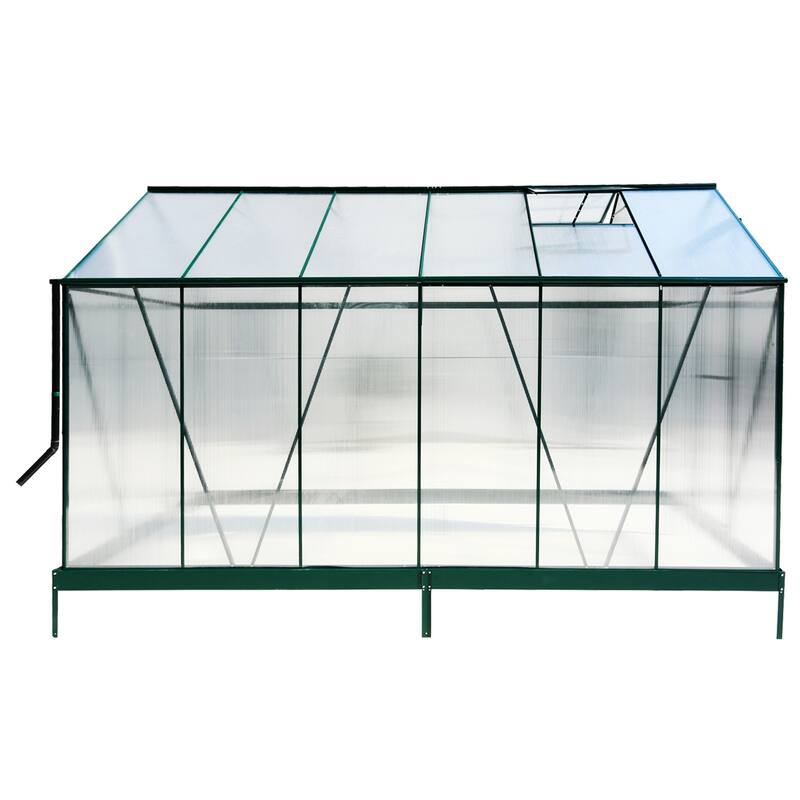 Polycarbonate Greenhouse,Heavy Duty Outdoor Walk-in Green House Kit - 6.3'*12.2'*7'
