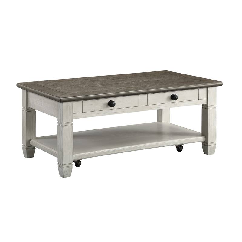 Boykin Coffee Table - Antique White/Rosy Brown