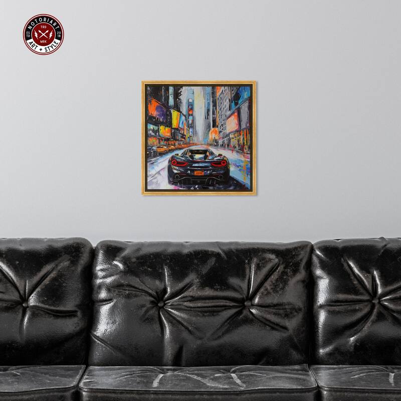 Notoriart Blast The Speakers Framed Car 1 Piece Canvas Wall Art