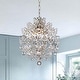 preview thumbnail 1 of 14, Dalia Indoor 3-light Crystal Chandelier Brushed Champagne Silver