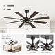 preview thumbnail 12 of 38, 52/65 Inch Ceiling Fan with Light, Modern Matte Black 8-Blade Fan, Reversible Wood Grain Blades, DC Motor, Remote Control