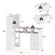 preview thumbnail 3 of 18, Modern White Manicure Table with Built-in Nail Dust Collector and Storage Drawers, Tempered Glass Shelf