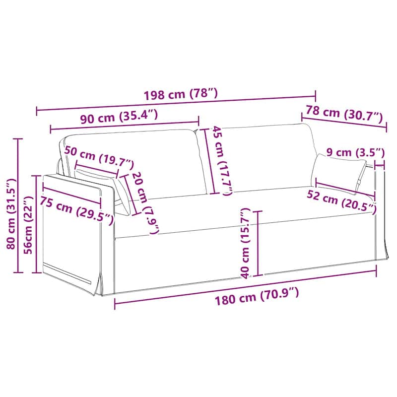 vidaXL Sofa Dark Grey in Fabric