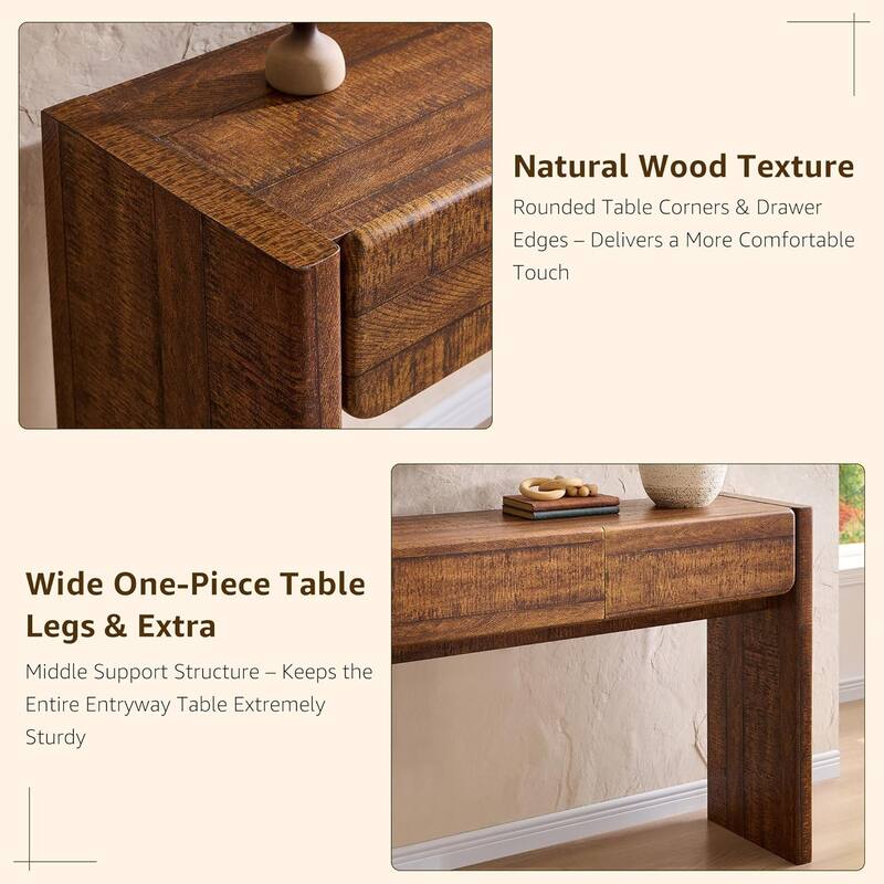 Farmhouse 3-Drawers Console Table, Entryway Table, Sofa Table
