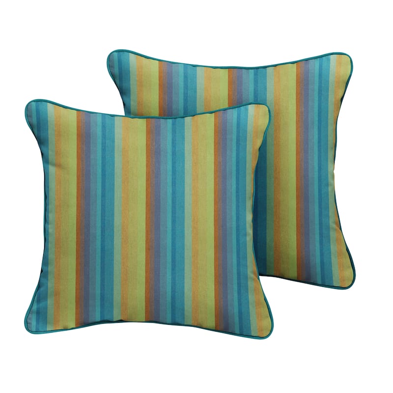 Sunbrella Astoria Lagoon/ Spectrum Peacock Indoor/ Outdoor Pillow Set