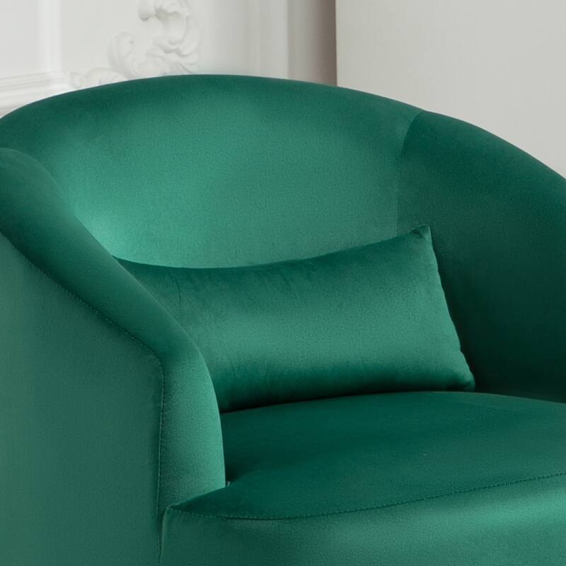 US Pride Furniture Accent Chair with Barrel-shaped Design and 360 Degree Swivel Feature