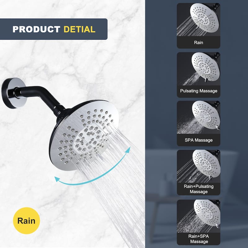 WOWOW Single Handle 5-Spray Shower Faucet with Tub Spout