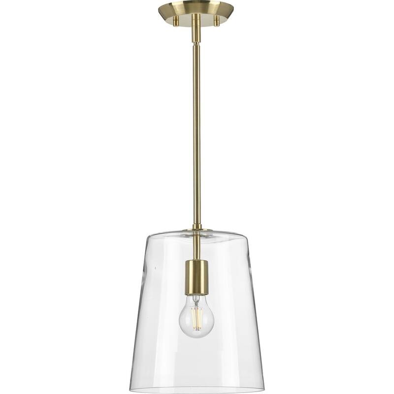 Clarion Collection Satin Brass One-Light Small Pendant - 11.500" x 14.600" x 11.500"