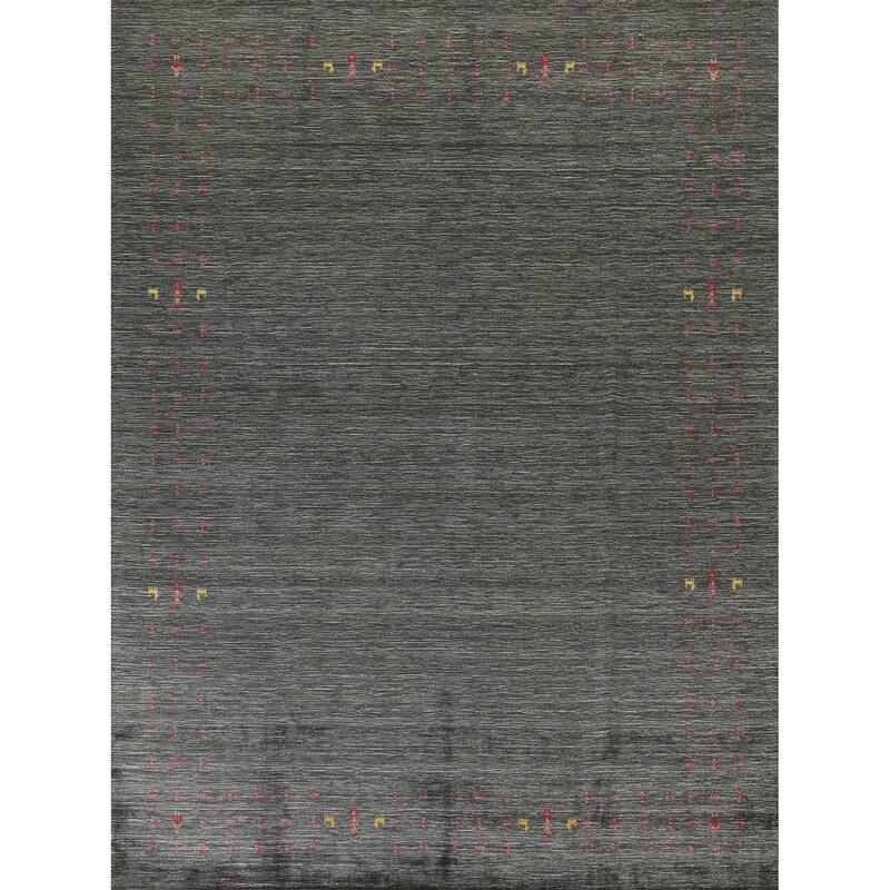 Gabbeh Indian Area Rug Hand-Knotted Wool Carpet - 7'11"x 9'10"
