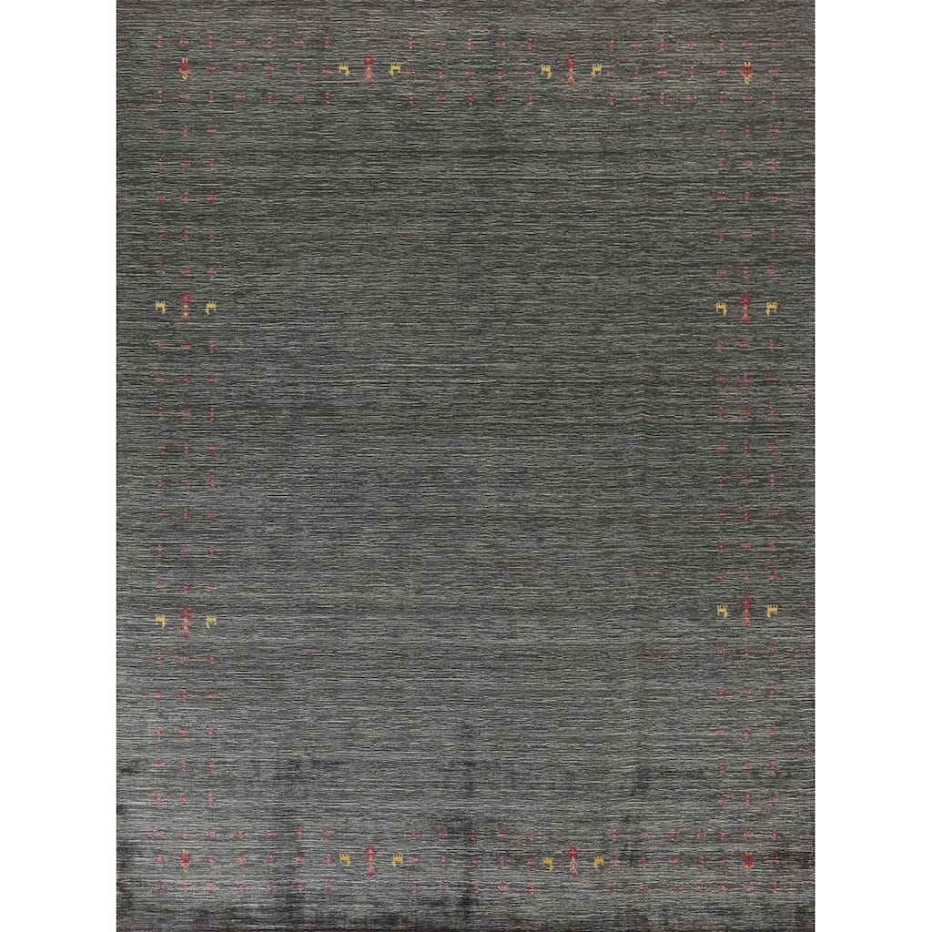 Gabbeh Indian Area Rug Hand-Knotted Wool Carpet - 7'11"x 9'10"