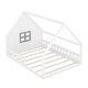 preview thumbnail 12 of 10, White Full Pine House Bed with Fence