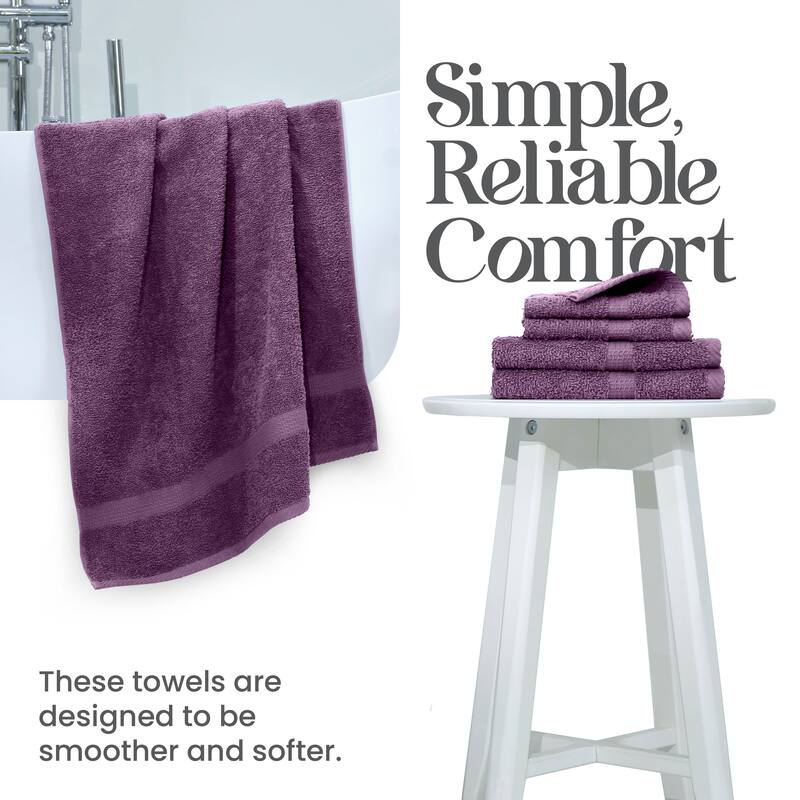 Utica 6-Piece Towel Set 100% Cotton Highly Absorbent & Soft
