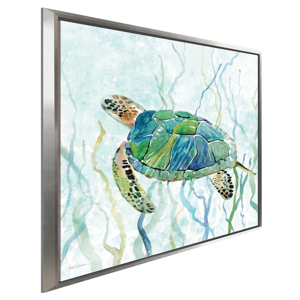 "Sea Turtle Swim II" by Carol Robinson Print on Floating Canvas