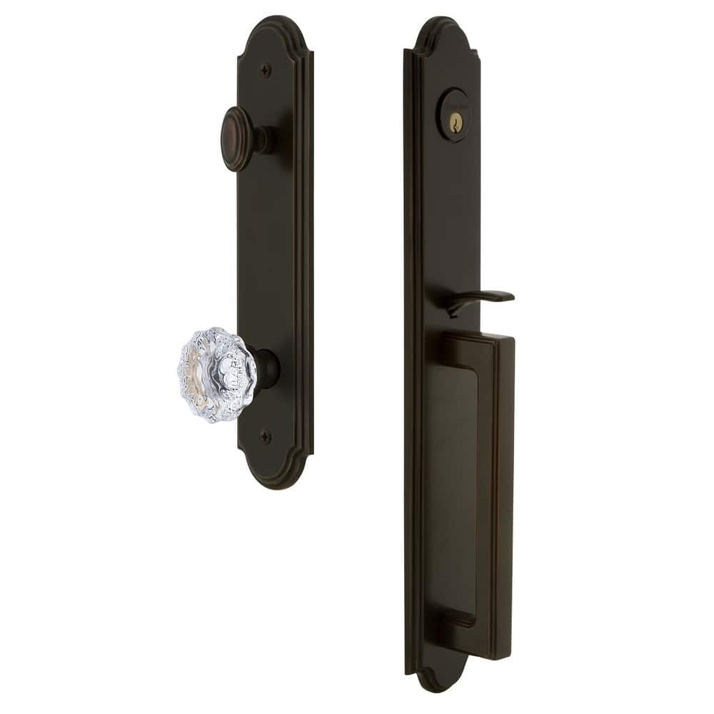 Grandeur Arc Solid Brass Rose Dummy Full Plate "D" Grip Handleset with