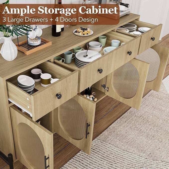 Buffet Cabinet with Storage,Large Sideboard Cabinet,Coffee Bar Cabinets
