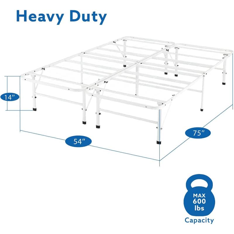 Heavy-Duty Metal Bed Frame with Simple Assembly – No Box Spring Needed, Mattress Support Platform