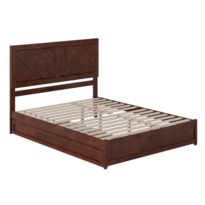 Clayton Platform Bed with Panel Footboard and Twin XL Trundle