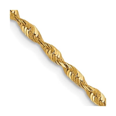 Curata 10k Yellow Gold Solid Polished Lobster Claw Closure Valu plus 1.5mm Sparkle Cut Lightweight Chain Bracelet