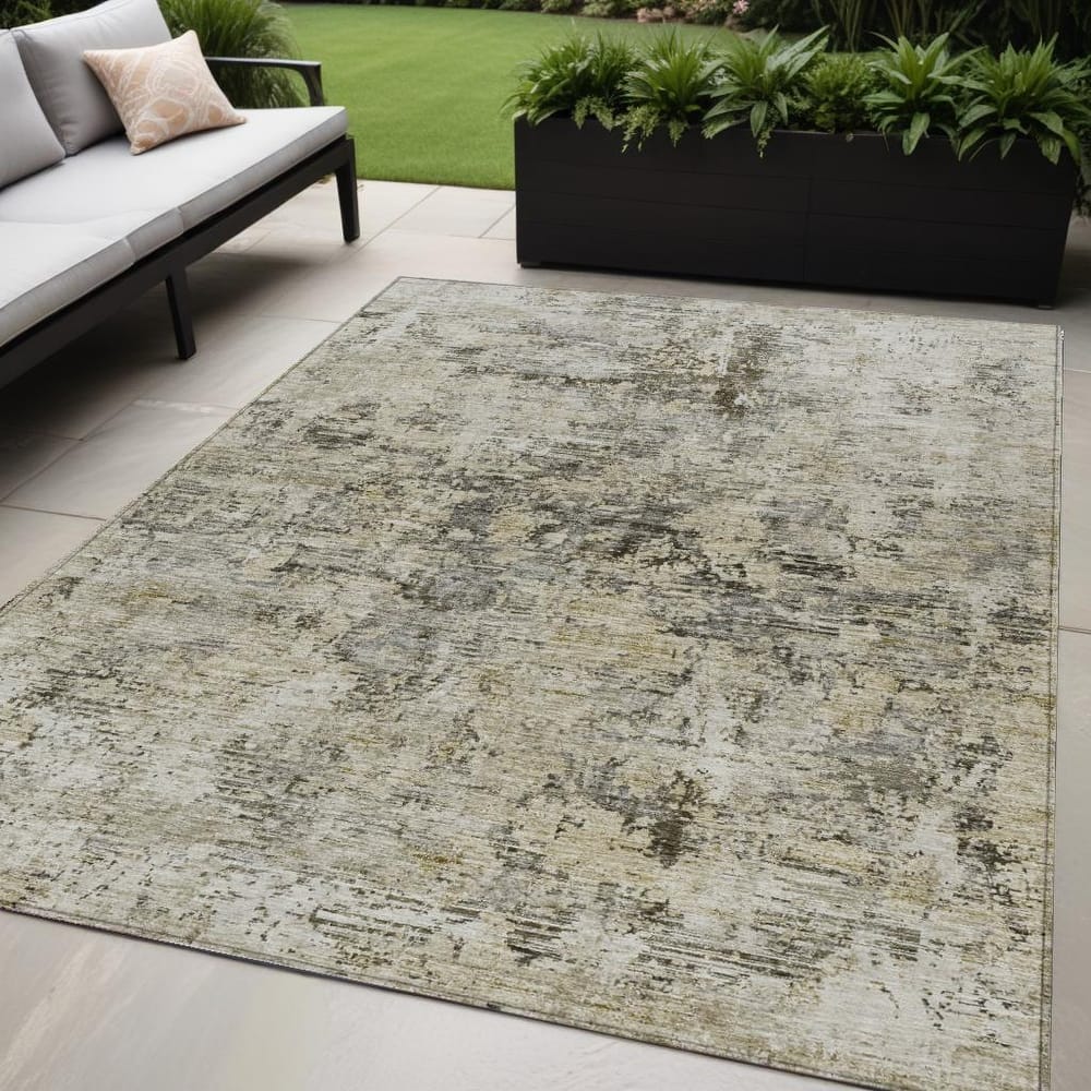 HomeRoots Abstract Transitional Rectangle Outdoor Rug