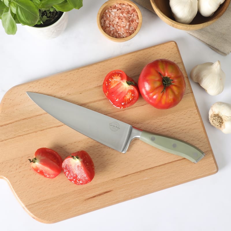 Sur La Table Kitchen Essential German Steel Chef's Knife, 8-Inch Stainless Steel Blade - Forged Full Tang
