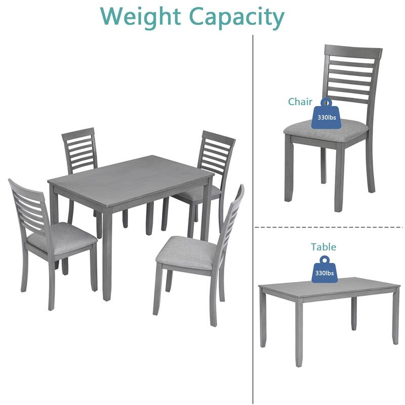 Wooden Dining Rectangular Table set for 4,Kitchen Dining Table