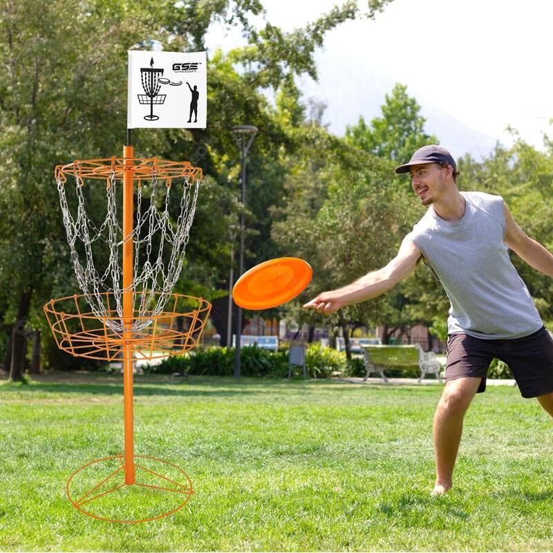 GSE™ Portable 12-Chain Disc Golf Targets Basket, Disc Golf Practice Goal Baskets