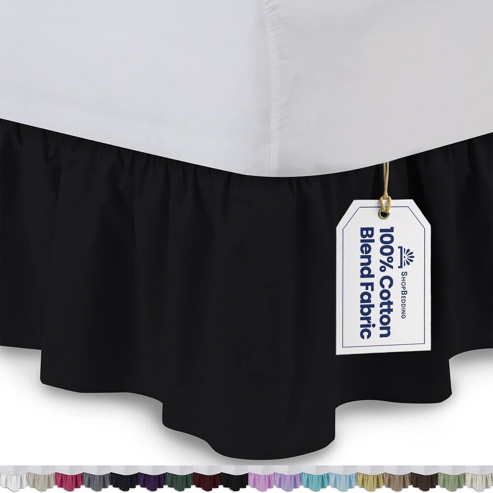 Black ruffle bed skirt queen shop