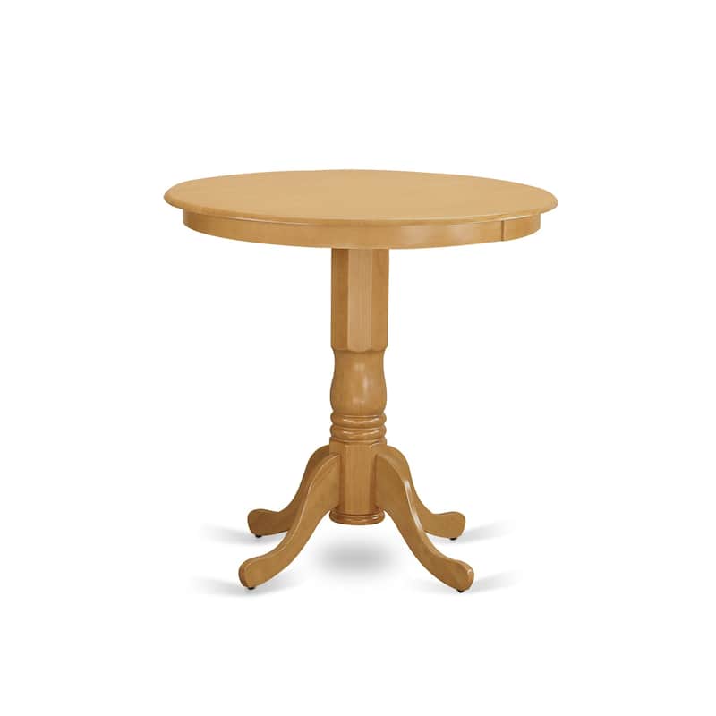 Counter Height Dining Set - 3 Piece Table & Chair Set - Small Space Kitchen Table - Oak Finish