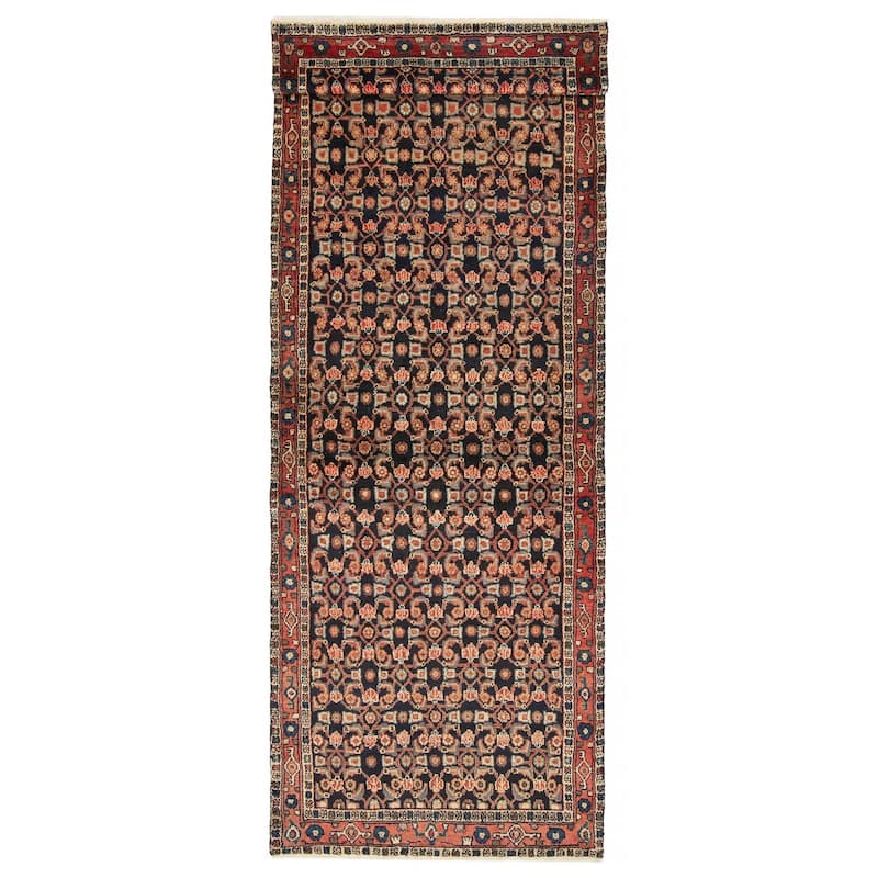 ECARPETGALLERY Hand-knotted Andelz Navy Wool Rug - 3'4 x 9'10 - Dark Navy - 3'4 x 9'10