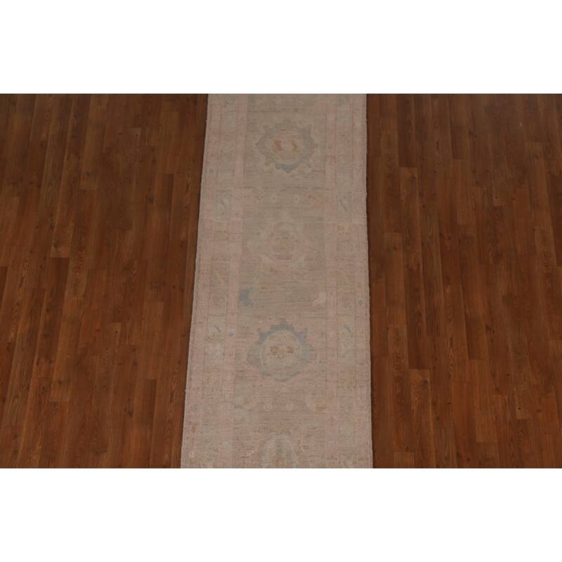 Oushak Oriental Runner Rug Hand-knotted Vegetable Dye Wool Carpet - 2'6"x 9'8"