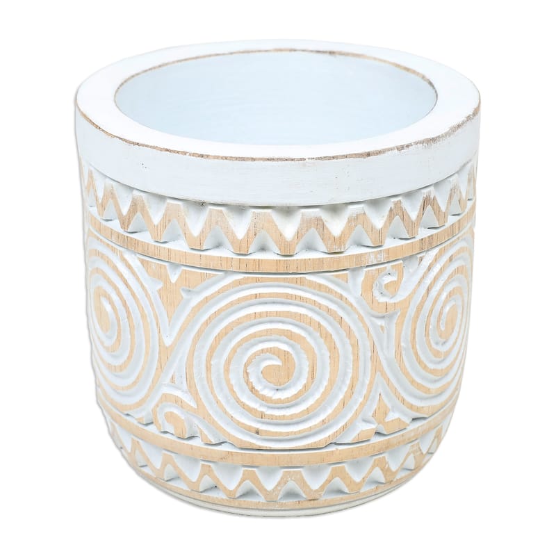 Novica Handmade Spiral Beauty Wood Decorative Vase