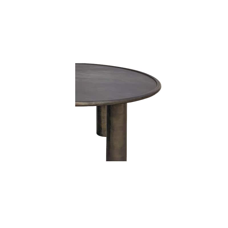 NADAAL STUDIOS Jossan Outdoor Dining Table, Round Cast Aluminum with Blackened Bronze Finish, Deep Bronze