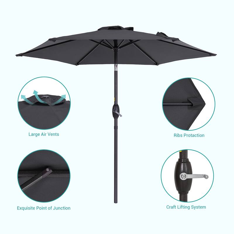 Bonosuki 7.5-foot Waterproof Sunshade Canopy Patio Umbrella