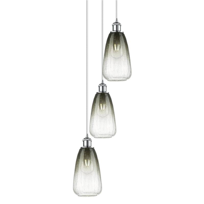 Innovations Lighting 113B-3P-40-13 Brookhaven Almond Pendant - Polished Chrome / Slate