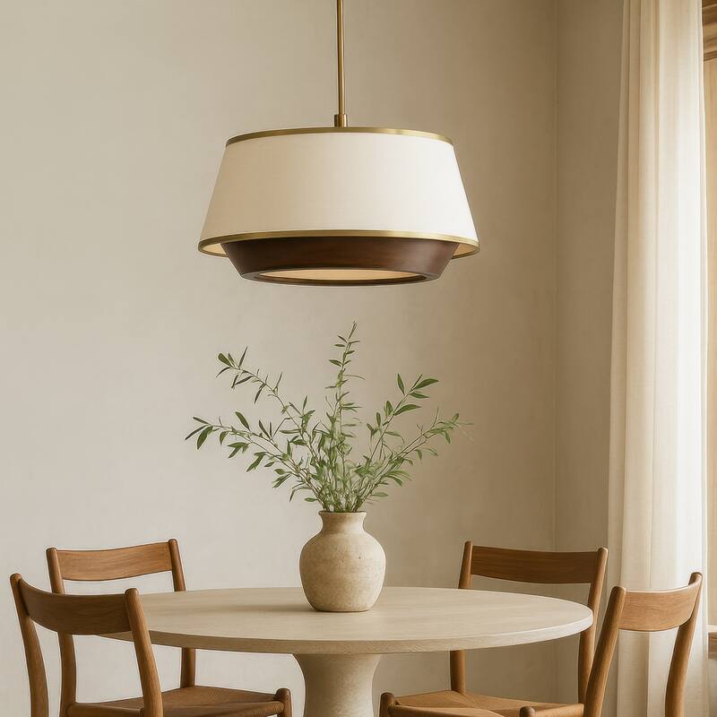 Varaluz Desert Flyer 6-Light Pendant - Satin Brass/Medium Walnut