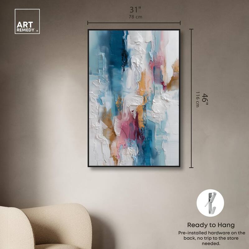 Petal Pink and Ocean Blue I Canvas by Art Remedy
