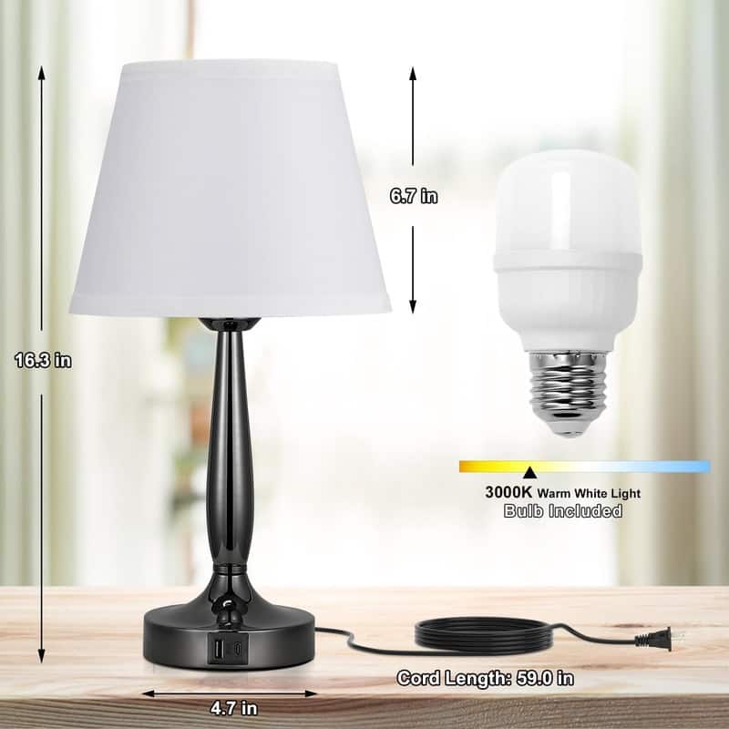 Touch Table Lamp for Bedroom, Small Bedside Lamp