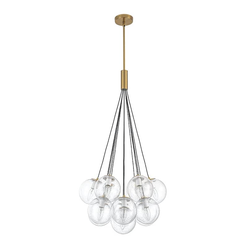Glam 13-Light Clear Seeded Glass Soap Cluster Chandelier 21in