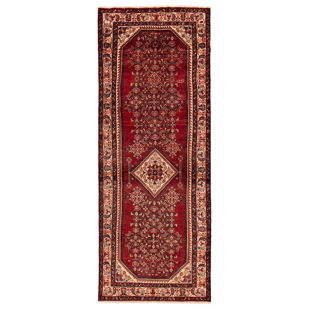 ECARPETGALLERY Hand-knotted Anadol Red Wool Rug - 3'5 x 9'1